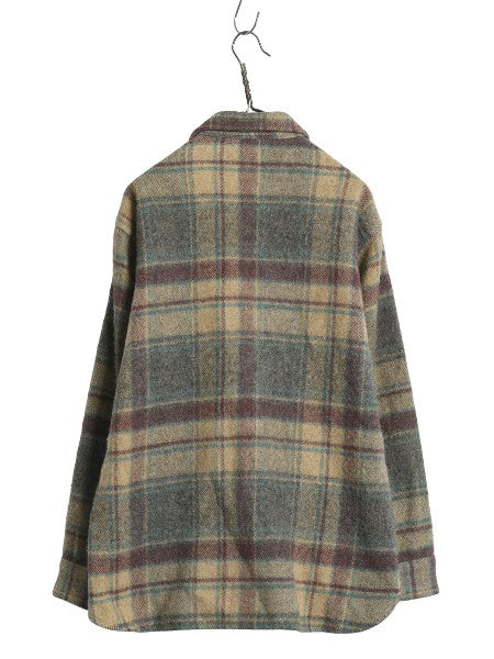 70s USA製 ウールリッチ CPO ウール シャツ メンズ M / ヴィンテージ 白タグ チェック ヘビーウェイト ジャケット 長袖シャツ マルチカラー
