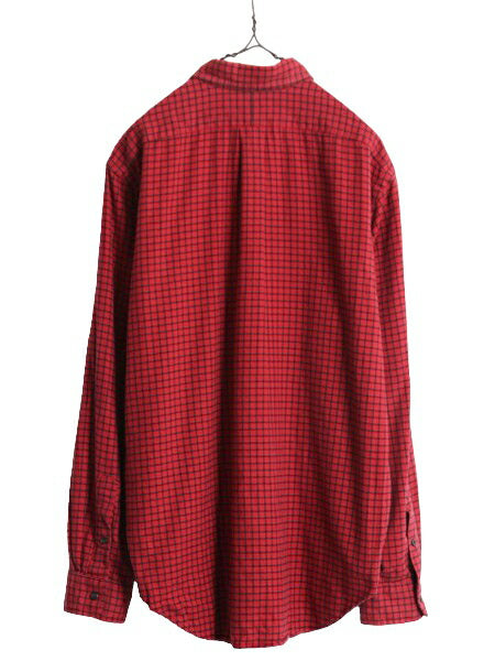 00s ラルフローレン チェック ボタンダウン フランネル シャツ メンズ L / 古着 00年代 オールド ポロ 長袖シャツ ネルシャツ ワンポイント