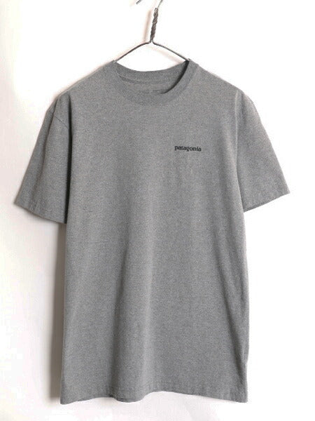 18年製 パタゴニア 両面 プリント 半袖 Tシャツ メンズ M / 古着 Patagonia アウトドア P-6 バックプリント ボックスロゴ クルーネック 灰