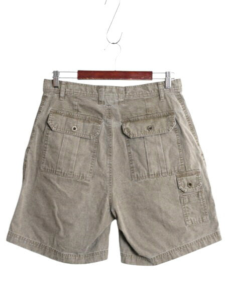 90s エディーバウアー ブッシュ ショートパンツ メンズ 32 古着 オールド アウトドア ショーツ 短パン サファリ ノータック カーゴ 黒タグ