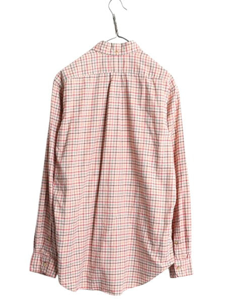 ラルフローレン チェック 3点留め ボタンダウン フランネル シャツ メンズ M 古着 ポロ コットン 長袖シャツ ネルシャツ マルチカラー ネル