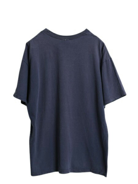 00s ナイキ スモール スウッシュ 刺繍 半袖 Tシャツ メンズ M オールド コットン ワンポイント クルーネック シンプル カットソー ネイビー