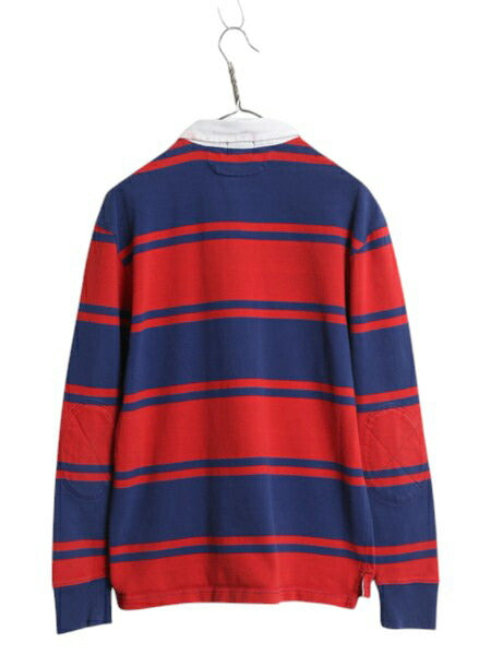90s ジェイクルー ボーダー 長袖 ラガーシャツ メンズ S 古着 オールド 巨人タグ 長袖シャツ ポロシャツ ラグビー コットン ヘビーウェイト