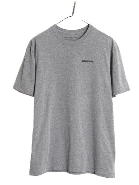 19年製 パタゴニア 両面 プリント 半袖 Tシャツ メンズ L / 古着 Patagonia アウトドア P-6 バックプリント ボックスロゴ クルーネック 灰