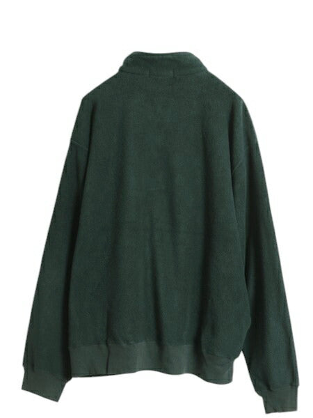 90s ポロ ラルフローレン フリース ジャケット メンズ XL 古着 オールド プルオーバー ブルゾン ジャンパー ハーフジップ 大きいサイズ 緑