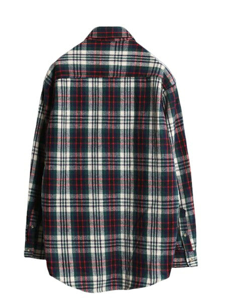 90s エディーバウアー チェック ウール シャツ メンズ M 古着 90年代 オールド Eddie Bauer 長袖シャツ ポケット付き マルチカラー 黒タグ