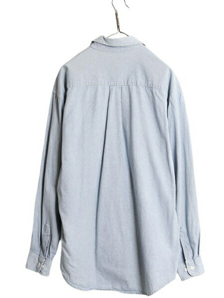 90s OLD GAP 長袖 シャツ メンズ L 古着 90年代 オールド ギャップ ヘビーウェイト コットン 長袖シャツ ポケット付き 紺タグ ピンチェック