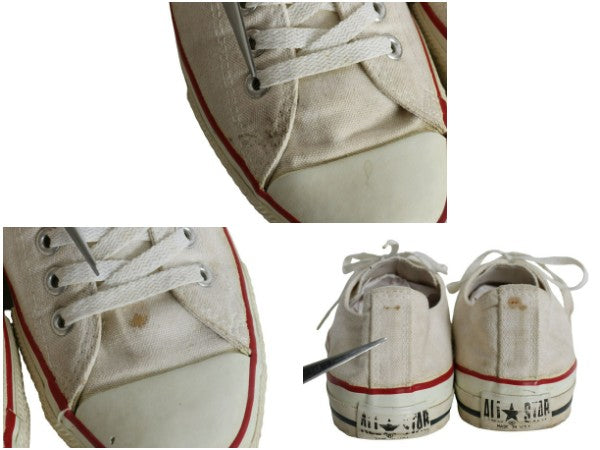 90s USA製 ★ コンバース オールスター ローカット US 9 1/2 28cm / オールド アメリカ製 Converse ALLSTAR スニーカー ナチュラル 靴 白