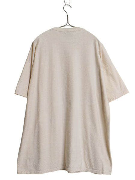 90s USA製 ラッセル ポケット付き 無地 半袖 Tシャツ メンズ XL オールド ポケT ヘビーウェイト コットン ブランク 大きいサイズ ベージュ