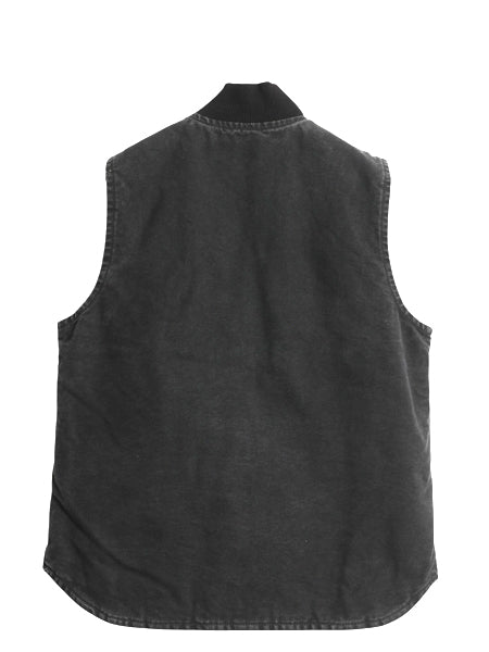 US企画 カーハート 中綿 ダック ベスト メンズ M / ナイロン キルティング ライナー フルジップ コットン 重ね着 前開き ワーク 無地 黒