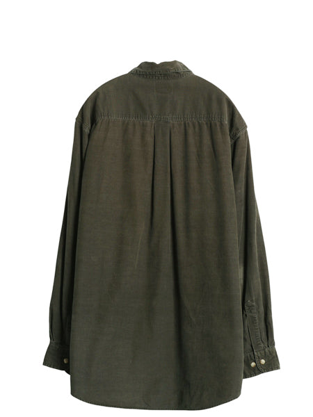 エルエルビーン 細畝 コーデュロイ 長袖 ボタンダウン シャツ メンズ L / 古着 長袖シャツ ポケット付き カジュアル コーズ 無地 オリーブ