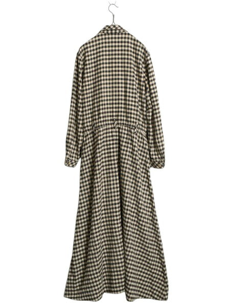 00s オービス チェック フランネル ロング シャツ ワンピース レディース M 古着 オールド ネルシャツ アウトドア ロング丈 プルオーバー