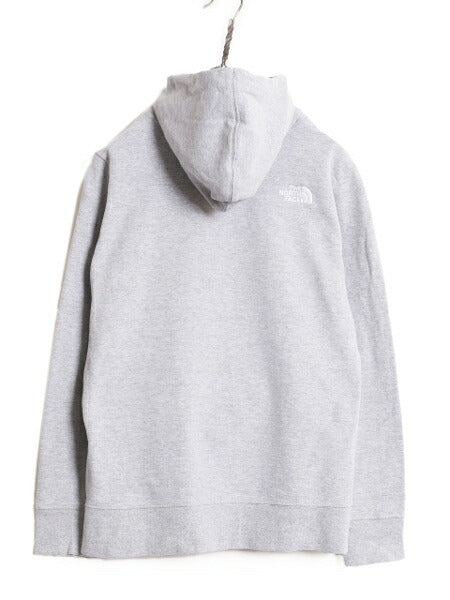 2014年 オリンピック ノースフェイス プリント スウェット フード パーカー メンズ S 程 The North face プルオーバー 裏起毛 USA 限定 灰