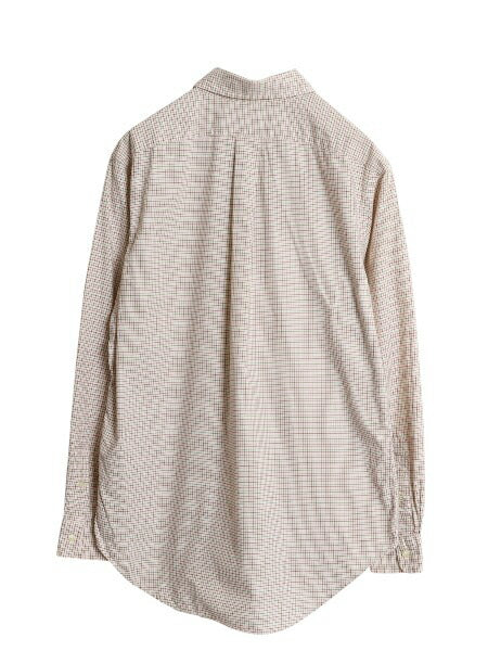 90s ラルフローレン チェック 長袖 ボタンダウン シャツ メンズ M / オールド ポロ 長袖シャツ コットン ワイシャツ シンプル ワンポイント