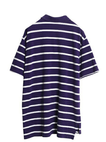 00s ポロ ラルフローレン ボーダー 鹿の子 半袖 ポロシャツ メンズ XL オールド ポケット付き 半袖シャツ コットン シンプル 大きいサイズ