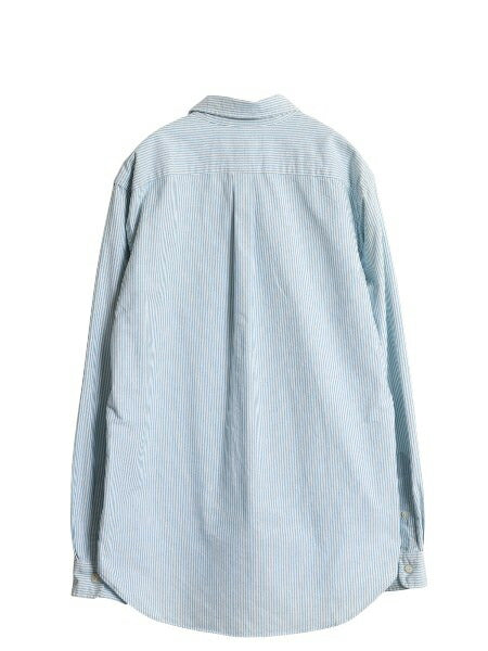 ラルフローレン ストライプ 長袖 ボタンダウン シャツ メンズ M 古着 ポロ 長袖シャツ コットン オックスフォード ワイシャツ ワンポイント