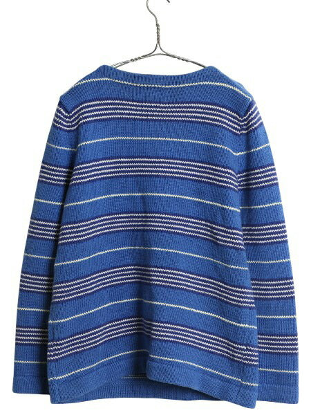 90s ローレン ラルフローレン ボートネック ボーダー コットン ニット セーター レディース M / オールド ポロ コットン ヘビーウェイト