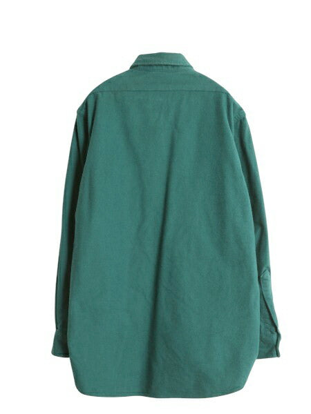 80s USA製 エルエルビーン シャモア クロス 長袖 シャツ メンズ M ヴィンテージ アウトドア ネルシャツ ヘビーウェイト コットン グリーン