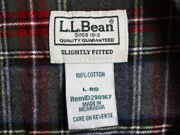 エルエルビーン チェック 長袖 ボタンダウン フランネル シャツ メンズ L 古着 長袖シャツ ネルシャツ コットン マルチカラー BD ゆったり