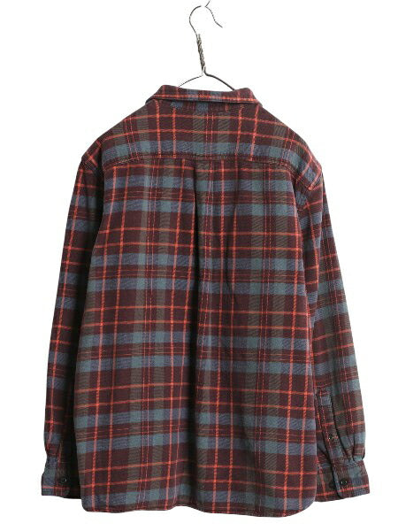 US企画 ノースフェイス チェック ヘビー フランネル シャツ メンズ XL アウトドア ネルシャツ 長袖シャツ コットン マチ付き 大きいサイズ