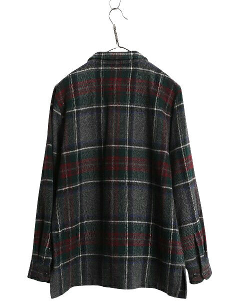 00s ローレン ラルフローレン チェック 長袖 CPO シャツ レディース L ポロ オールド ラムウール ボックス ジャケット ゆったり カジュアル