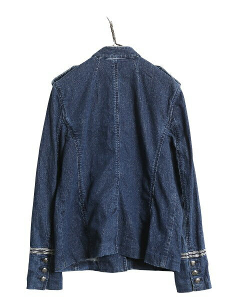 デッドストック 00s ローレン ラルフローレン デニム ジャケット レディース M 程 WW1 アーミー フィールド タイプ ミリタリー ジャンパー