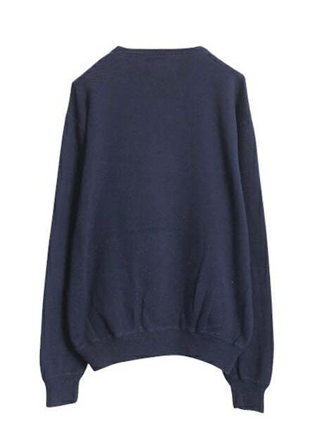 00s ポロ ラルフローレン リブ編み コットン ニット スウェット メンズ XL 古着 セーター トレーナー ワンポイント 前V 薄手 大きいサイズ