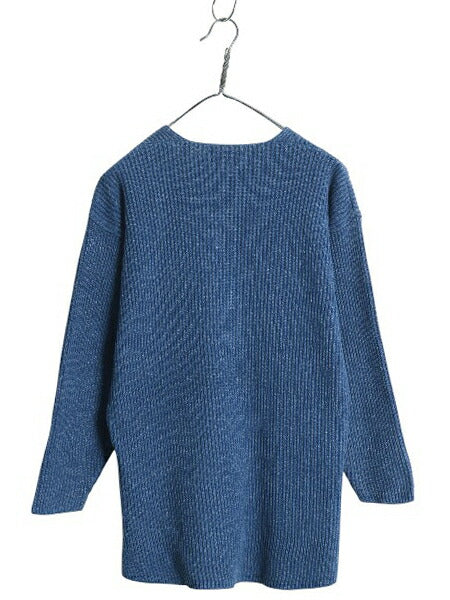 90s イギリス製 ブルックスブラザーズ Vネック ニット セーター レディース XS オールド コットン アクリル リブ編み カットソー ボックス