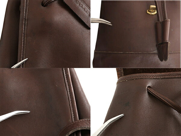 オールドコーチ 本革 レザー リュック サック 茶 レザーバッグ レディース コーチ カバン ミニリュック オールレザー シンプル ブラウン 鞄