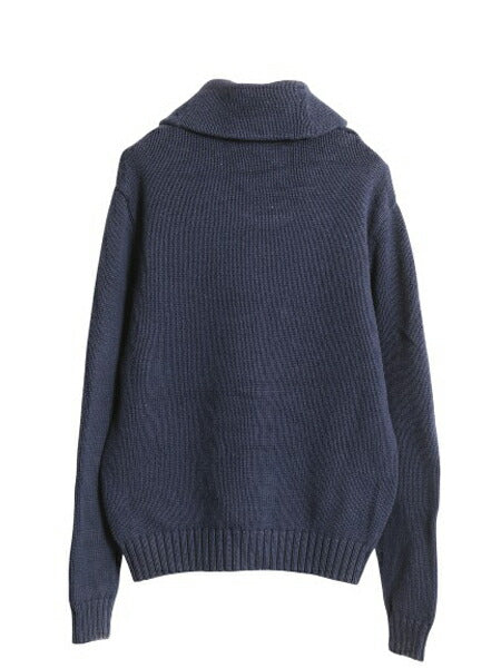 00s ポロ ラルフローレン ショールカラー ニット セーター メンズ M オールド コットン リブ編み 長袖ニット 無地 ポニー無し トグルボタン