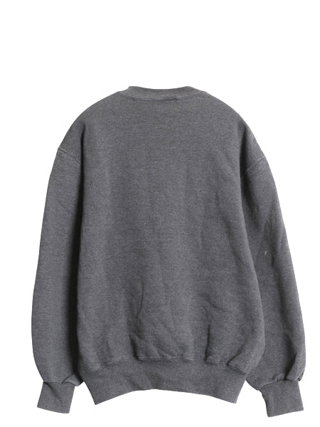 90s USA製 ラッセル 無地 スウェット メンズ レディース М 古着 オールド トレーナー 前V 裏起毛 ワンポイント ブランク シンプル グレー