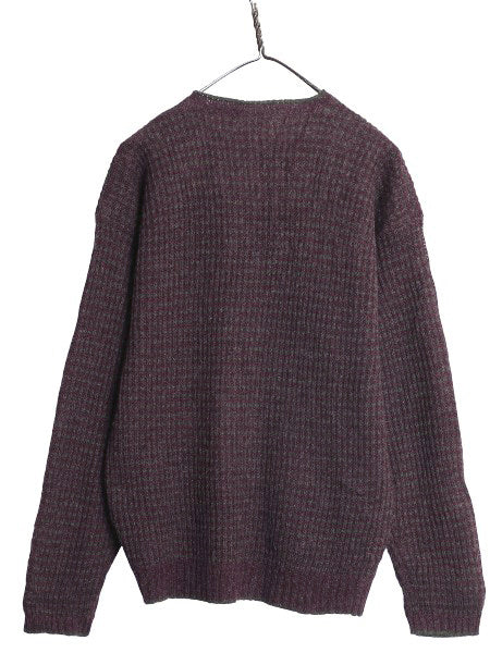デッドストック 90's ウールリッチ ウール ニット カーディガン レディース M / オールド セーター バーズアイ 丸首 前開き 羽織り 重ね着