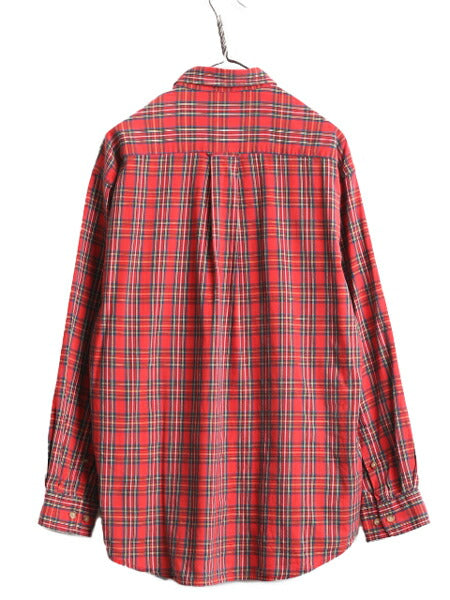 90s オービス チェック 長袖 ボタンダウン シャツ メンズ L 90年代 オールド 旧タグ ORVIS コットン 長袖シャツ ポケット付き マルチカラー
