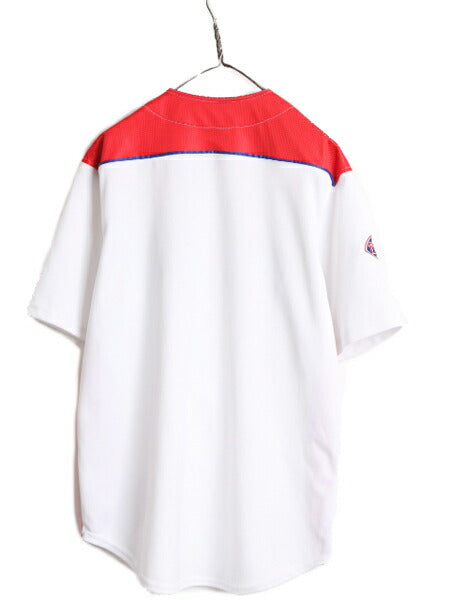 MLB オフィシャル TRUE FAN フィリーズ ベースボール シャツ メンズ L / 古着 ゲームシャツ ユニフォーム メジャーリーグ 半袖シャツ 野球