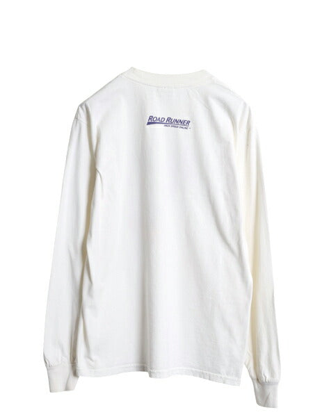 00s ワーナー ロードランナー 両面 プリント 長袖 Tシャツ メンズ M オールド ロンT オフィシャル キャラクター 企業物 ヘビーウェイト 白