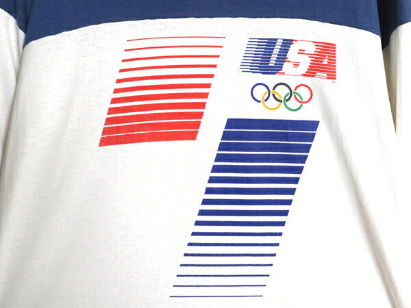 80s USA製 ロス五輪 リーバイス プリント 長袖 Tシャツ メンズ レディース L ヴィンテージ オリンピック ロンT ロングスリーブ 袖プリント
