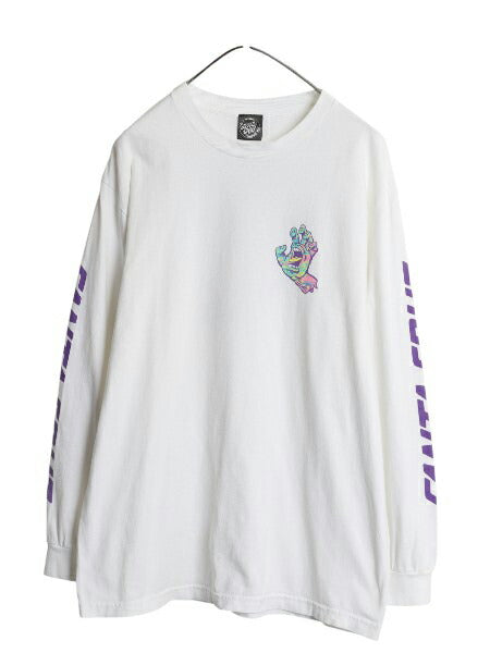 サンタクルーズ 4面プリント 長袖 Tシャツ メンズ L 程/ スケート アート イラスト オフィシャル グラフィック ロンT スクリーミングハンド