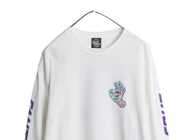 サンタクルーズ 4面プリント 長袖 Tシャツ メンズ L 程/ スケート アート イラスト オフィシャル グラフィック ロンT スクリーミングハンド