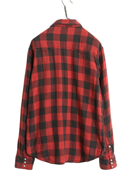 ポロカントリー ラルフローレン ブロック チェック ウエスタン シャツ メンズ L / 古着 復刻 2レイヤー ライナー付き 長袖シャツ ツートン