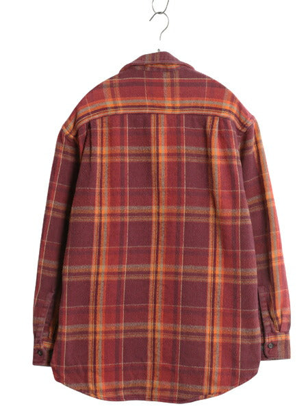 90s セントジョンズベイ ヘビー フランネル シャツ メンズ M / オールド チェック ネルシャツ ヘビーウェイト コットン マルチカラー 厚手