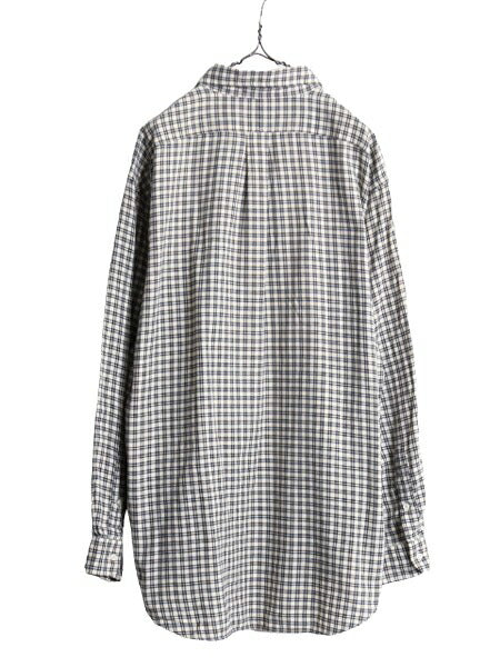 90s ポロ ラルフローレン チェック 長袖 ボタンダウン シャツ メンズ L 古着 90年代 オールド コットン ワンポイント 長袖シャツ ツートン