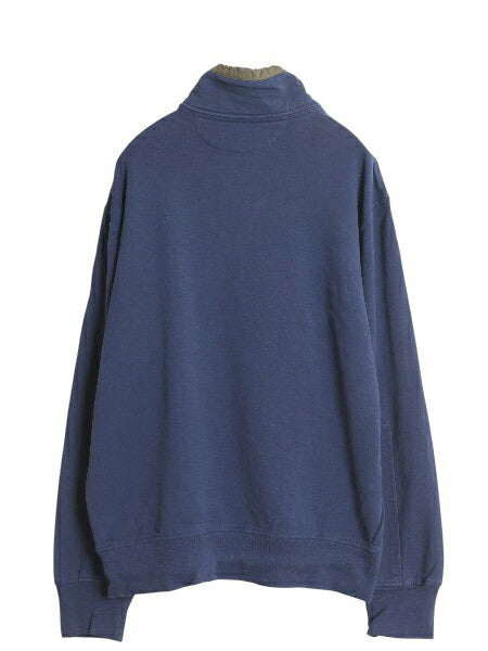 90s ポロ ラルフローレン ハーフジップ スウェット メンズ XL / 古着 オールド トレーナー コットン ハイネック ツートン 大きいサイズ 紺