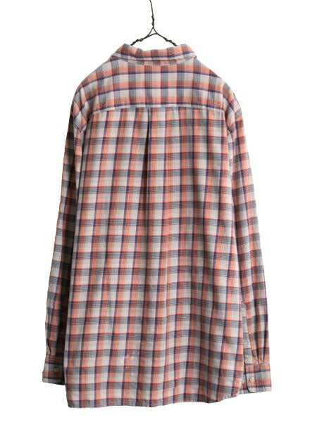 ノースフェイス チェック 長袖 シャツ メンズ XL 古着 The North Face アウトドア コットン ポケット付き マルチカラー 薄手 大きいサイズ