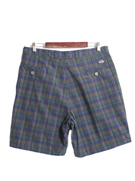 90s USA製 ドッカーズ リーバイス チェック ショート パンツ メンズ 36 古着 オールド LEVIS DOCKERS 短パン ツータック コットン ショーツ