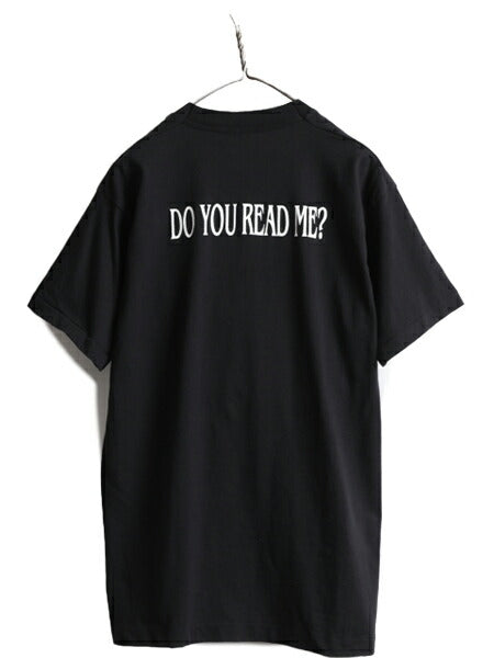 90s USA製 ■ WOE マガジン 両面 プリント 半袖 Tシャツ メンズ L / 90年代 雑誌 ジョーク メッセージ ヘビーウェイト シングルステッチ 黒