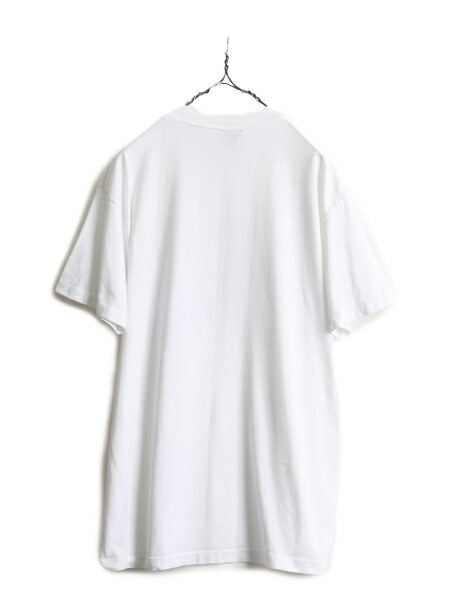90s ■ ドッグ イラスト プリント 半袖 Tシャツ メンズ レディース L / 古着 90年代 オールド 当時物 アニマル アート シングルステッチ 白