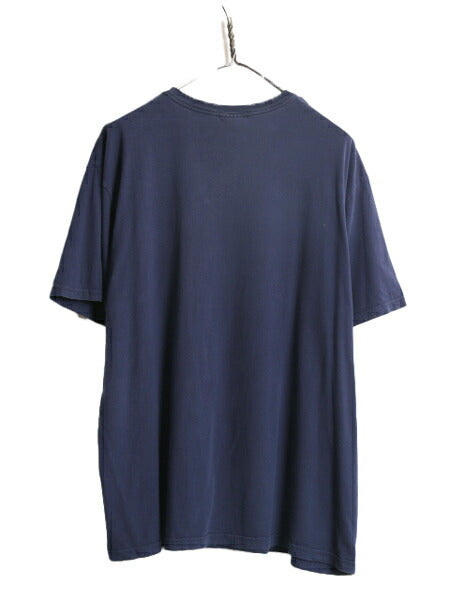 90s ポロ ラルフローレン ワッペン 刺繍 Tシャツ メンズ XL 90年代 オールド コットン カットソー 大きいサイズ 紺 クルーネック ネイビー