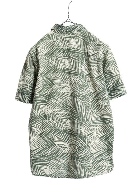 カーハート WIP 総柄 半袖 ボタンダウン シャツ メンズ M / Carhartt ワーク 半袖シャツ アロハ ハワイアン ポケット付き ワンポイント BD