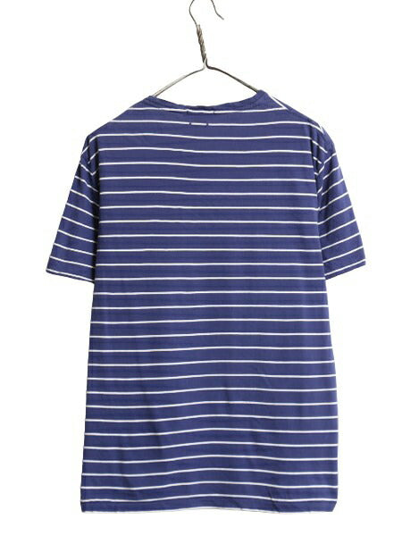 ポロ ラルフローレン ポケット付き ボーダー 半袖 Tシャツ メンズ L / ポケT シングルステッチ コットン カットソー ワンポイント 2トーン
