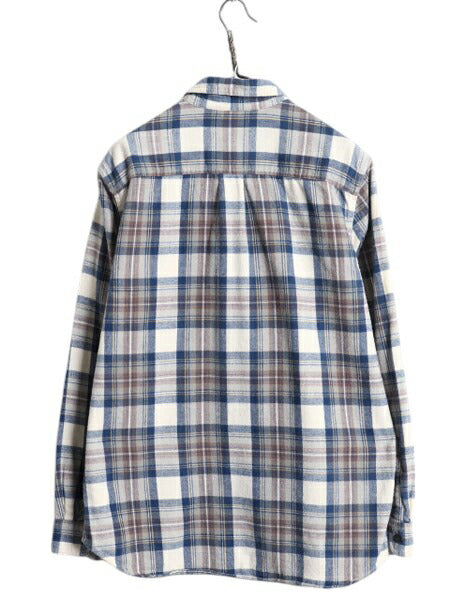 エルエルビーン チェック ボタンダウン フランネル シャツ メンズ M 古着 LLBEAN アウトドア 長袖シャツ ネルシャツ コットン マルチカラー